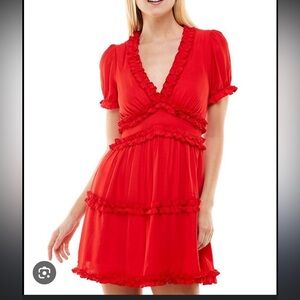 ❤️Red Ruffle Dress